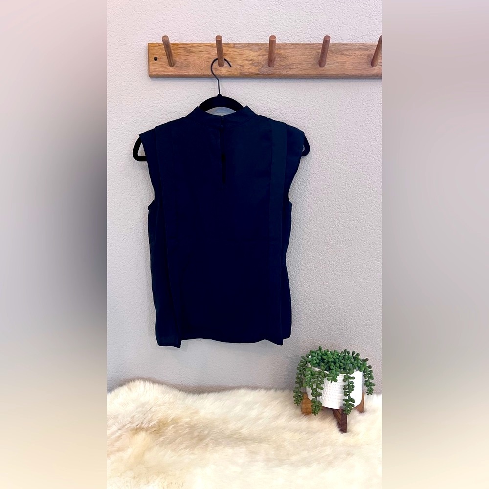 Who What Wear | Black Flowy Mock Neck Blouse